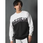 トレーナー スウェット REGIEVO ロゴ バイカラー ドロップショルダー ワイドトレーナー メンズ レディース