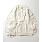 ショッピング柄 カーディガン ヴィンテージライク レトロジャガードストライプ柄 ビッグシルエット 3Dニットカーディガン 「Confirm」 メンズ レディース