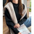 ショッピングアンドミー ニット セーター 無地/ボーダー総針編み長袖ニットトップス レディース