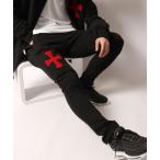 スウェットパンツ ジャージ BYTHER 韓国ブランド ハラコ刺繍スキニーパンツ メンズ