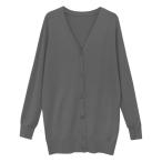 カーディガン シルクタッチウォッシャブルニットカーディガン　Vネックロング丈 レディース