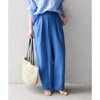 パンツ *「手洗い可能」フレンチリネンタックパンツ レディース