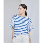 tシャツ ボーダースカーフトップ レディース
