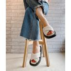 サンダル ボリュームクロス厚底パデットサンダル レディース