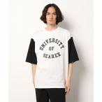 ショッピングレディ 夏 tシャツ 「Revo.」USAコットン×リサイクルコットンB.BアンダープリントTee/ドロップショルダーシルエットＴシャツ/メンズ メンズ レディー