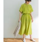 ワンピース 『UR TECH Smart Linen Touch』リネンブレンドギャザーワンピース