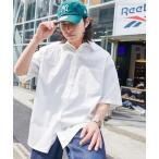 シャツ ブラウス オーバールーズブロードレギュラーカラーS/Sシャツ ビッグシルエット半袖シャツ