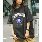 tシャツ PENFIELD/ペンフィールド 別注 カレッジアーチロゴワッペン/ツイル刺繍ビッグシルエット半袖 Tシャツ メンズ レディース