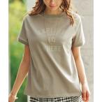 ショッピングベルーナ tシャツ Tシャツ レディース 汗ジミ対策ロゴプリントプルオーバー