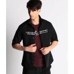 シャツ プリント入りカラーシャツ メンズ