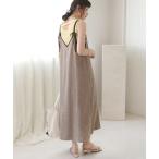 ワンピース 配色パイピングリボンキャミワンピース