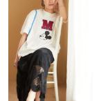 tシャツ Tシャツ ▽【WEB限定】DISNEY(ディズニー)　ミッキーマウス/別注MワッペンTシャツ