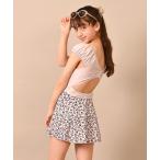 水着 ハートヒョウ柄バックシャンワンピース水着 キッズ 子供 女の子