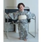浴衣 キッズ浴衣3点セット 男の子 utatane×注染工房 グレーに井桁 キッズ 子供 男の子