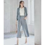 セットアップ セットアップ スーツ ウォッシャブル ジャケット ワイドパンツ OL 通勤服 入学式 卒業式 レディース