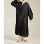 ワンピース ボリュームスリーブシアーシャツワンピース