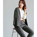 セットアップ UV CUT・速乾・接触冷感・ストレッチ・洗濯機可・軽量「ラフなのに さりげなくキマる」カルゼワッシャー・カラーレスジャケット＆テーパー