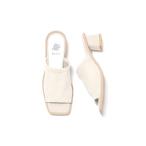 サンダル スクエアトゥ ストレッチ シープスエードレザー ミュール サンダル レディース