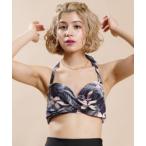  купальный костюм [ фиолетовый спорт специальный заказ ]DEFIANCE/ti fire nsEF cup для бикини /botanikaru рисунок частота u бикини / tops одиночный товар купальный костюм / выставить 