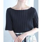 ニット セーター 二の腕まで隠れる丈 上半身スッキリ サマーニットトップス レディース