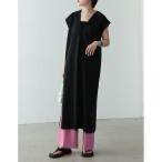 ワンピース リブダブルフェイスサイドスリットワンピース レディース