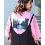 tシャツ Tシャツ USAコットンワンポイント刺繍バックフォトTee