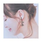 ピアス 「musk」葉×天然石のピアス(M