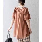 シャツ ブラウス *〈手洗い可能〉シアーカルゼバルーンスリーブチュニック◆