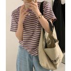 ショッピングtシャツ レディース 半袖 tシャツ ボーダー半袖Tシャツ レディース