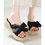ショッピングウェッジソール サンダル リボンデザインウェッジソールサンダル レディース