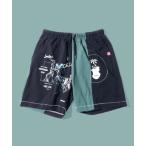 パンツ JUNGLES/ジャングルス TELEVISION SPLIT SHORTS 切替ショーツ 総柄 グラフィック ハーフパンツ メンズ レディー