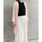 カーディガン 麻混サマーロングカーディガン レディース