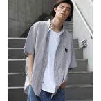 シャツ ワンポイント刺繍 USEDライク半袖シャツ メンズ レディース