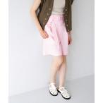 パンツ ベルテッドコーティングハーフパンツ レディース