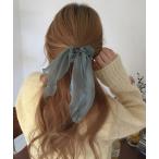 シュシュ フリル ロング リボンシュシュ