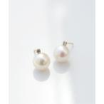 ピアス 「anq.」K10・ダイヤモンドパールピアス レディース