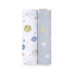 おくるみ モスリンスワドル2枚入り スペースカデット ESWC20015W space cadet