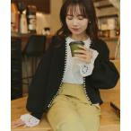 カーディガン パールデザインニットカーディガン レディース