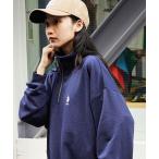 トレーナー スウェット U.S. POLO ASSN. /ユーエスポロアッスン 別注 ワンポイントロゴ刺繍 裏毛 ハーフジップ ビッグシルエットスウェ