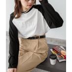 tシャツ ラグランフレンチロゴ刺繍ロンT レディース