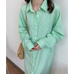 ワンピース ストライプシャツワンピース レディース