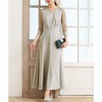 ショッピングマキシ丈 ドレス フラワーレース袖マキシ丈パーティードレス