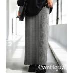 ショッピング柄 スカート 千鳥柄ニットタイトスカート