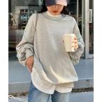 トレーナー スウェット 「お気に入り登録者数4万人突破」「HELLO.SANFRANCISCO/ハローサンフランシスコ」配色ステッチオーバースウェット