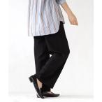 パンツ スラブライク ギャザーウエスト ストレートパンツ レディース