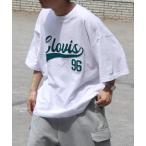 tシャツ 「Labordi」~ college logo T ~  ビッグシルエット カレッジロゴ刺繍Tシャツ メンズ レディース