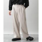 パンツ スラックス TRストレッチ/タックワイドパンツ