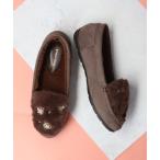 デッキシューズ モカシン 「Bridget Birkin」ランダムビジュームートンシューズ(521636) レディース