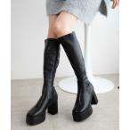 ブーツ WEGO/ストーム付きヒールロングブーツ レディース