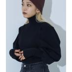 ニット セーター ボリュームスリーブタートルニット レディース